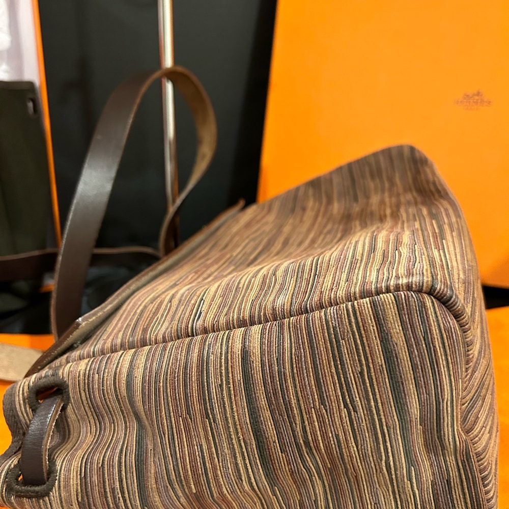 Hermes Vintage Brown Vibrato Herbag Cabas PM
Tote 2 n 1 Bag w/COA Full Inc.RARE - Picture 6 of 16